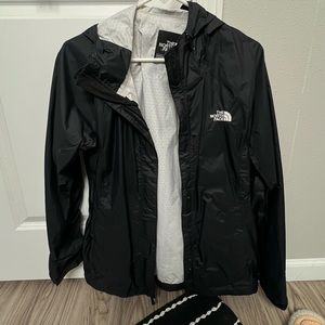 Black north face rain jacket
